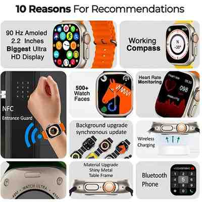 Big Infinite Display Smart Watch with 7 Straps - Akaasi