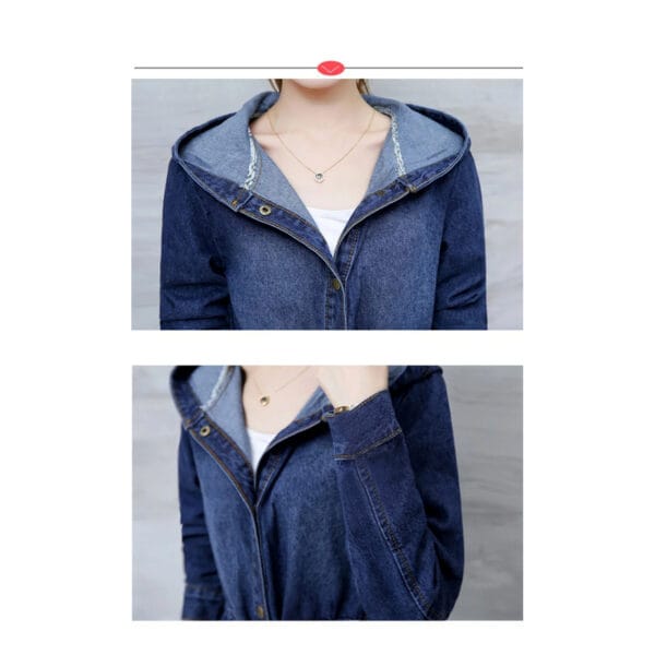 Denim Coat With Hood For Ladies - Image 5