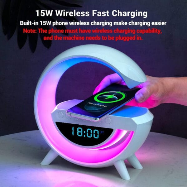 BT-3401 LED Wireless Charging Bluetooth Speaker - Image 4