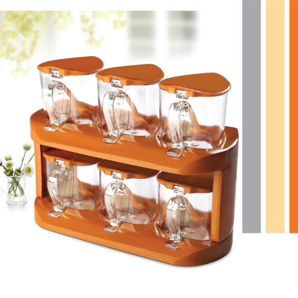 6-Piece Acrylic Spice Rack Jar Set (200g Capacity)