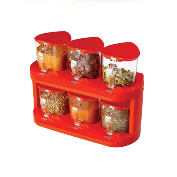 6-Piece Acrylic Spice Rack Jar Set (200g Capacity) - Image 3